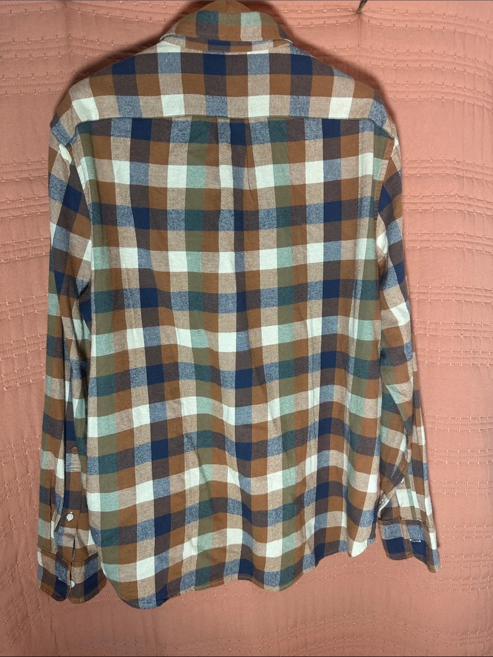 J. Crew Plaid Button-Down Shirt in Brown, Blue & Cream